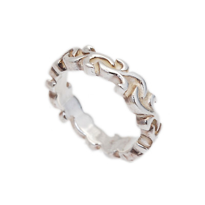 ARABESQUE VINE HANDMADE BAND RING 925 STERLING SILVER GOTHIC BIKER ec-r052
