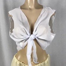 Zuliana white front tie sleeveless crop top size XL. Made in USA. New With Tags