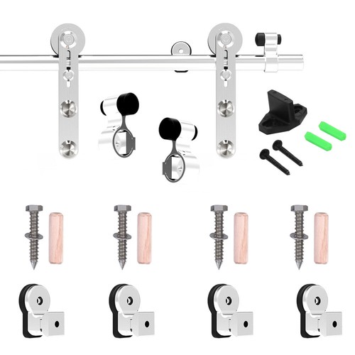 5-20FT Heavy Duty Sliding Barn Single Wood Door Hang Style Track Hardware Kit - Picture 23 of 59