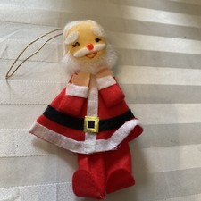VTG Japan FELT SANTA CLAUS Ornament 6" Holiday Christmas Decoration