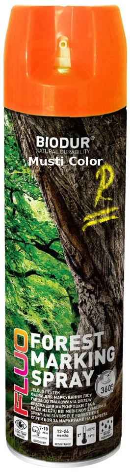 Biodur Baumarkierer Markierungsspray Leuchtstoff Leuchtspray Signalfarbe Orange