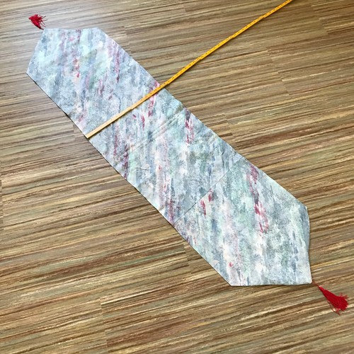 Recycled Neck Tie Patchwork Fabric Table Runner Home Made 15.5x62" Striped - Picture 5 of 7