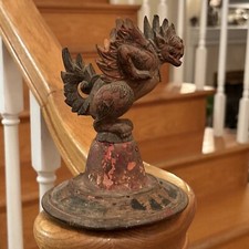 Antique Hand Carved Wooden Sculpture Deity Garuda Indonesia Bali Weathered As Is