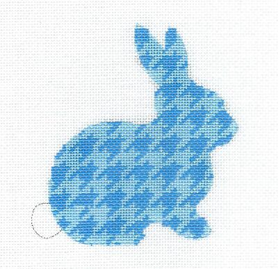 Crouching Blue Bunny Rabbit Ornament handpainted Needlepoint Canvas ...