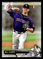 2017 Bowman Draft #BD-104 Will Gaddis Card Colorado Rockies