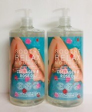2 Bottles Soothe-Relax-Nourish Body Wash with Collagen  Rose Oil 33.8 oz Each