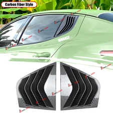 For Kia Stinger 2017-2023 Carbon Look Rear Side Vent Window Scoop Louver Cover