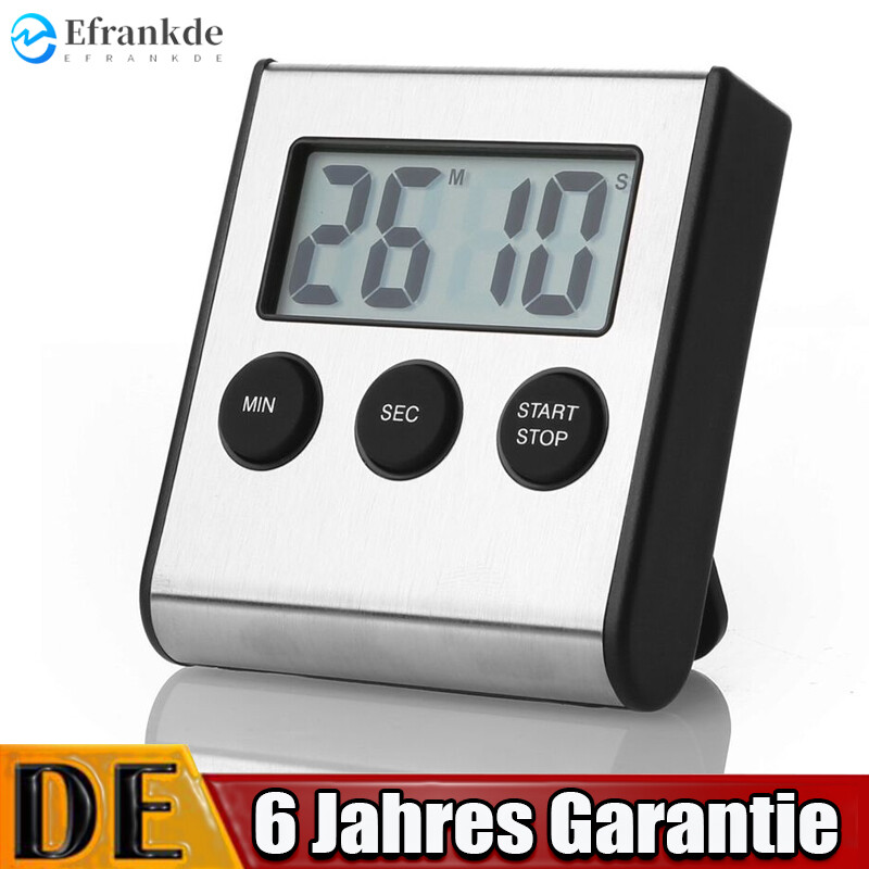 Digitaler Kurzzeitwecker Küchenuhr Eieruhr LCD Lauter Alarm Sport Lernen Magnet