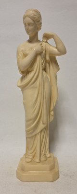 Vintage SIGNED A. Santini Alabaster Statue 10  Tall