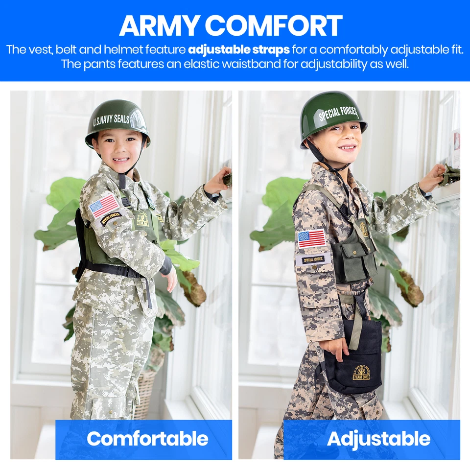 Army Costume - U.S. military Soldier Costume For Kids By Dress Up America - Image 3 of 4