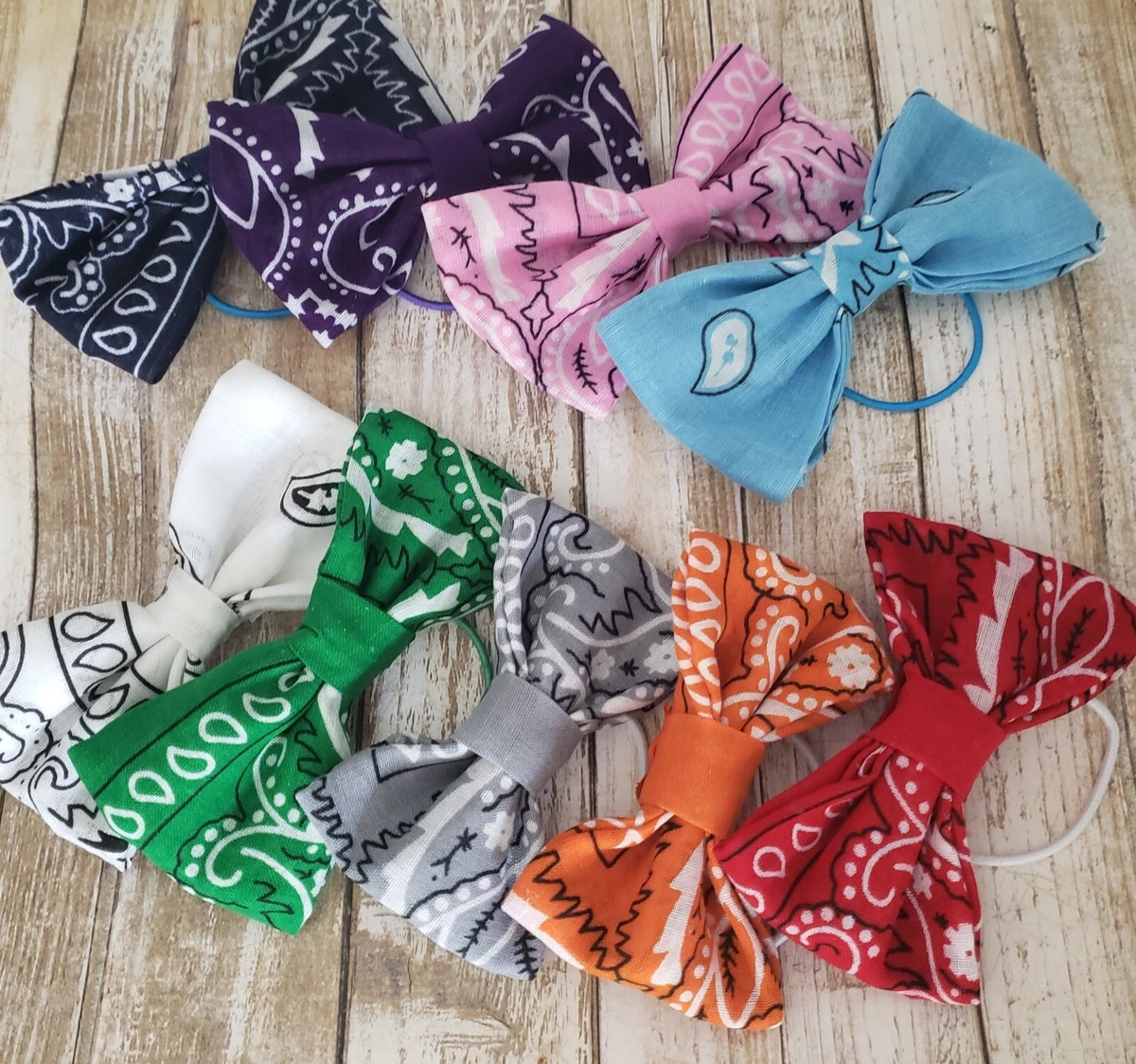9 Spring Stock Up Sale Lot of Asstd Bandana Fabric Hair Bows