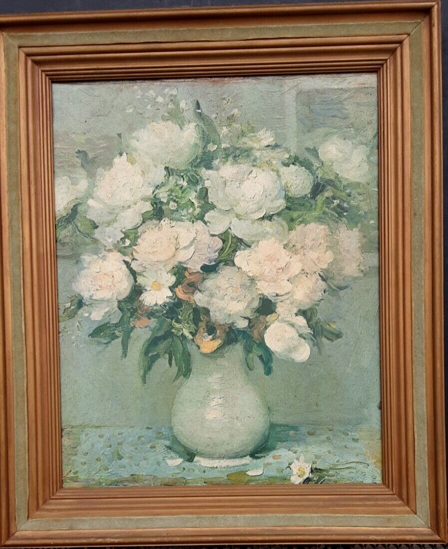 Marcel Dyf『庭園の花』 Framed Print on Linen, Marcel Dyf 