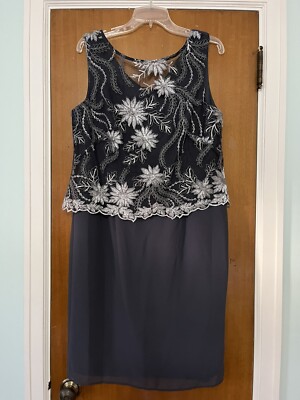Le Bos gray silver sequin embroider trim formal dress size 12 | eBay Le Bos gray silver sequin embroider trim formal dress size 12 | eBay