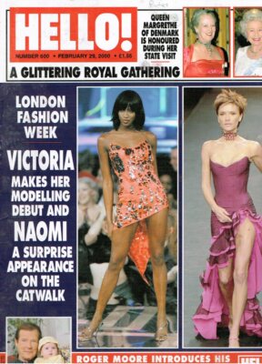 HELLO 600 GWYNETH PALTROW ROGER MOORE MEG MATHEWS FIONA BRUCE SUPERMODELS