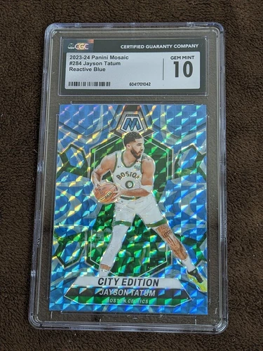 2023-24 MOSAIC CITY EDITION REACTIVE BLUE CGC 10 JAYSON TATUM CELTICS