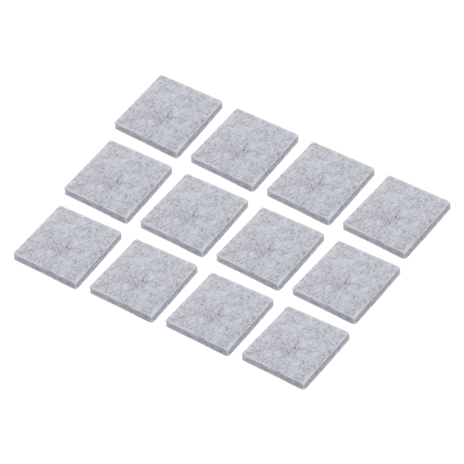 12pcs Square Felt Furniture Pads, 1.8x1.8 Inch for Furniture Hard Floor, Gray