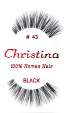 Christina 100% Human Hair False Eyelashes 12PCS (# 43 ,# DW ,# WSP ,# 301)