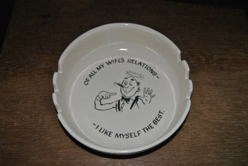 Vintage Mccoy Large Deep Ashtray With Decal