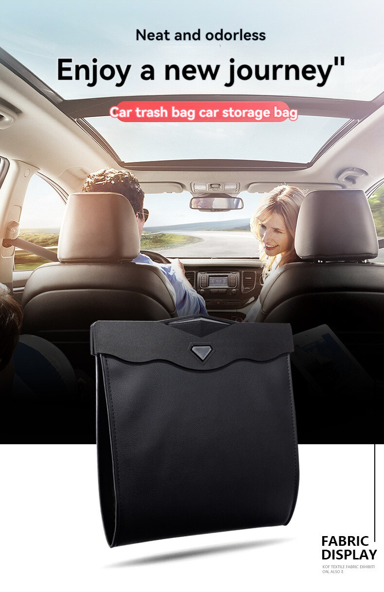 Car trash can Front hanging trash can Rear folding storage Car trash bag Car