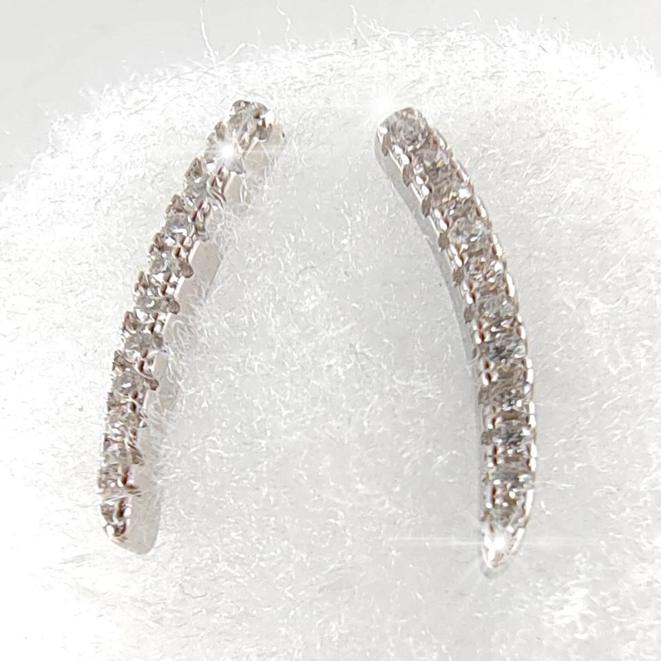 Orecchini da donna in argento 925 a lobo rodiati oro bianco - Immagine 2 di 4