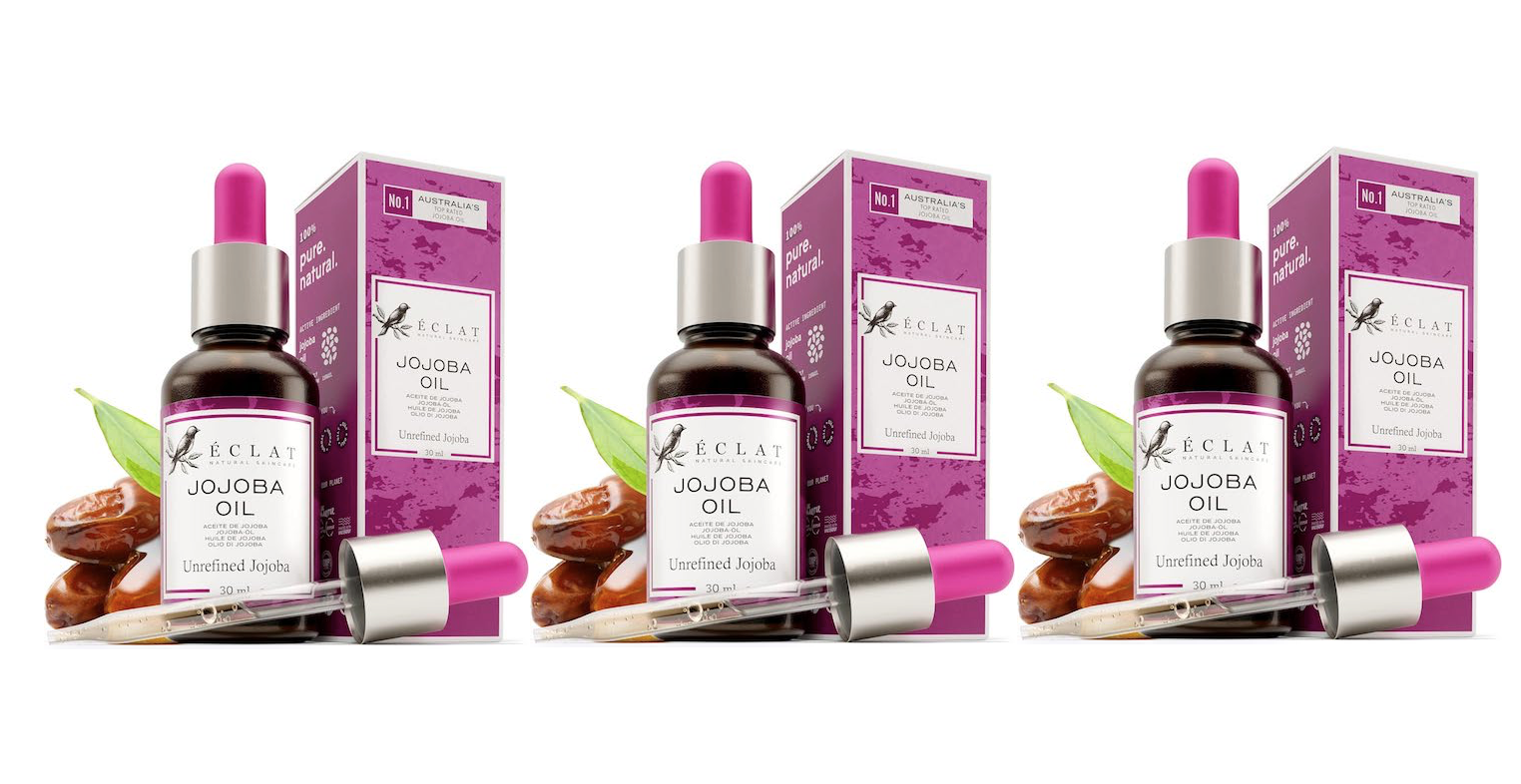 3 x ECLAT ORGANIC JOJOBA OIL FOR HAIR & SKIN NOURISHING HYDRATING 30ml