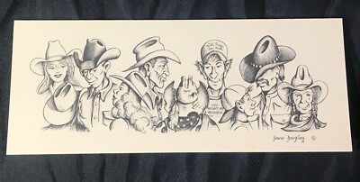 RARE Dave Douglas Greeting Card Horsin' Around Cowboy Art ''Men Never Gossip''
