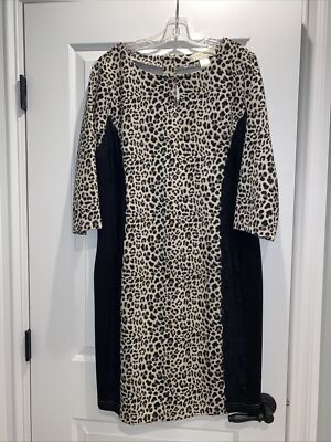Alessa W Collection Dress Womens Size 14 Cheetah Print Lace 3/4 Sleeves  Stretch | eBay