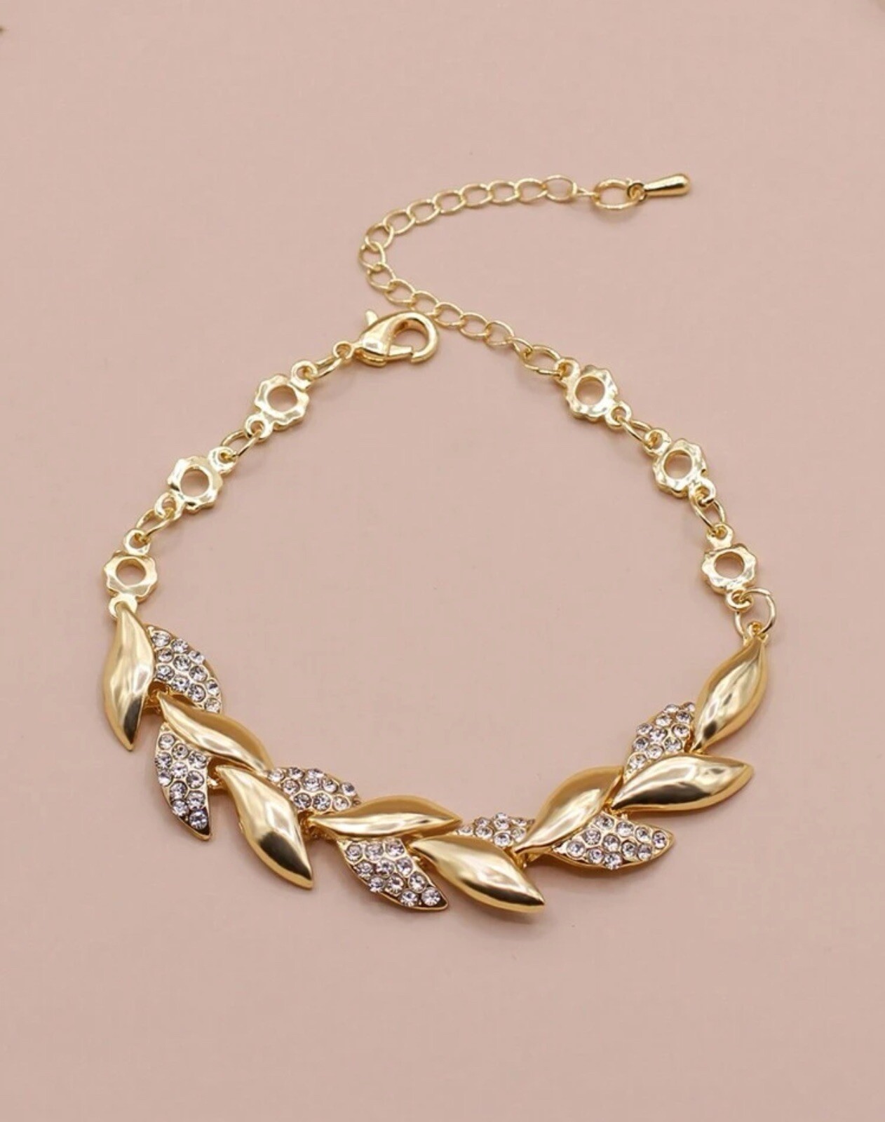 Gros Bracelet Acier Inoxydable Doré de Haute Qualité Maille Large et Zircons