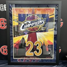 LeBron James Autographed Framed Painting Cleveland Cavaliers JSA 1/1 Bill Lopa