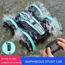 Newest High-tech Remote Control Car 2.4G Amphibious Stunt RC Car Double-sided Tu