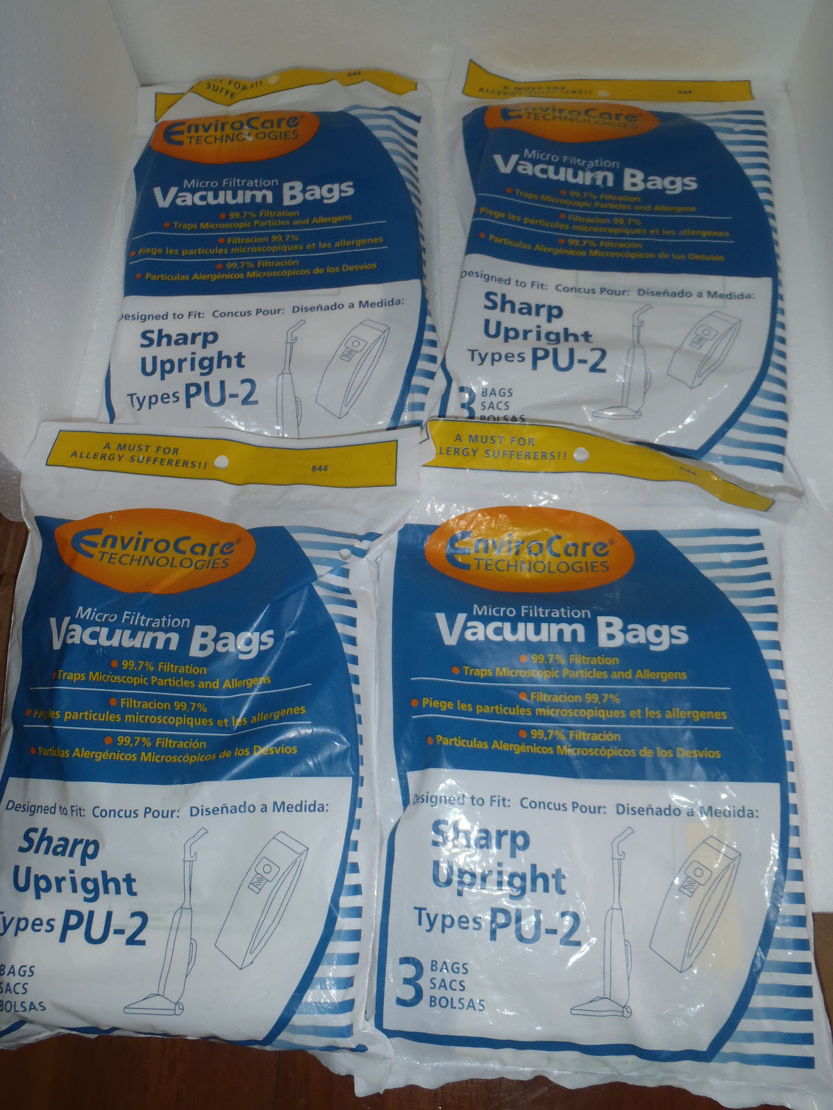 11 EnviroCare Sharp Twin Energy PU2 Vacuum BagsMicro 99.7 Filtration