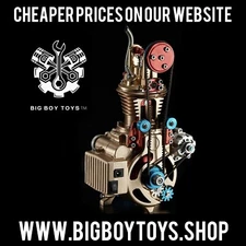 1 Cylinder Toy Engine Model Kit - Build Your Own Engine - Full Metal Assembly