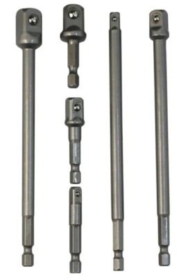 Tool Shop  Drill & Impact Socket Adapter Set - 6 Pieces - 1/4'' 3/8'' 1/2''