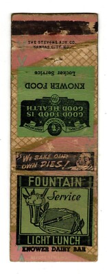 KNOWER DAIRY BAR matchbook matchcover - LOCKER SERVICE - RARE MANUMARK