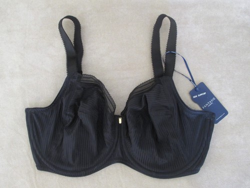 NEW FANTASIE 'FUSION' Full Cup Side Support Bra 32 J/UK 32GG Black #FL3091