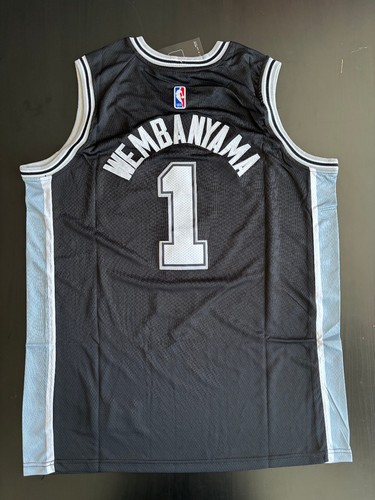 Victor Wembanyama #1 Men's San Antonio Spurs Black Jersey Size XL - 52 - New