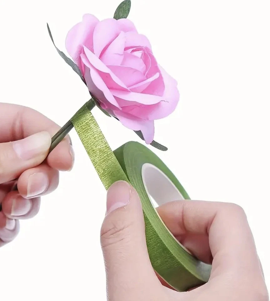 Olive Green Self ahesive Floral Stem Tape Flower Wrapping - Image 4 of 4