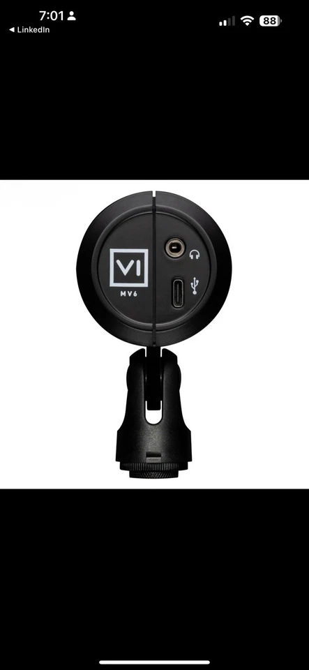 Shure MV6 USB Speech Microphone, Black - Image 2 of 4