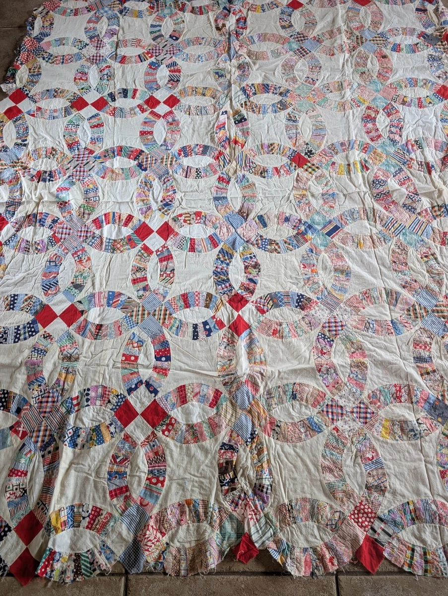 double wedding ring quilt top products for sale | eBay