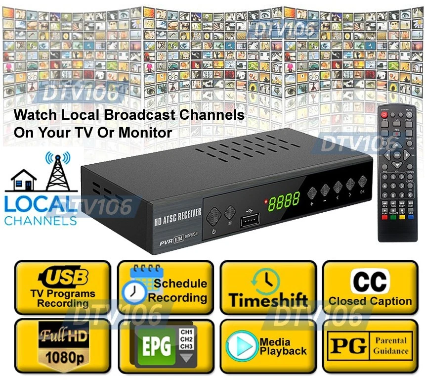 Digital Aerial Antenna TV Receiver Recorder For OTA Antenna Broadcast Channels - Image 3 of 4