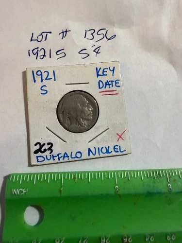 1921 s 5C Buffalo Nickel Circulated Coin        Lot #1356