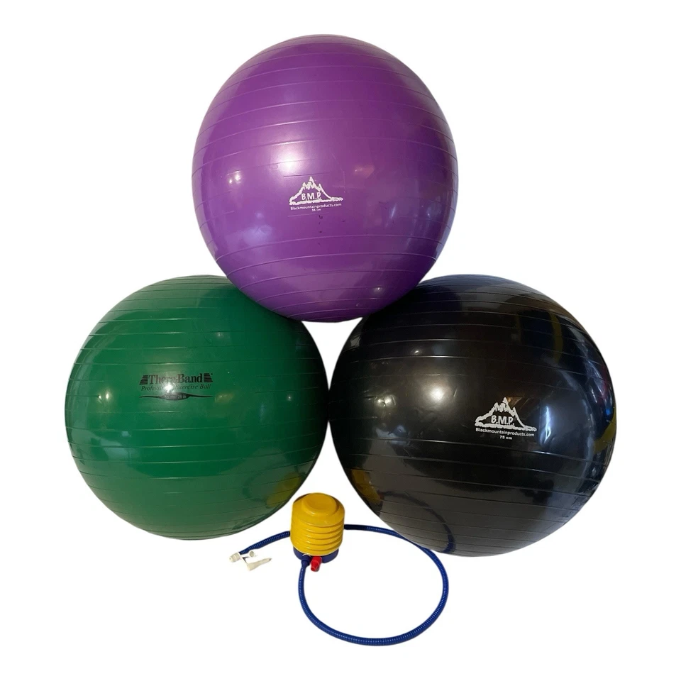 Lote 3 Black Mountain Products 75cm, 55cm y 65cm Thera-band Gimnasio Pro Pelota de Ejercicio Foto 2 de 4