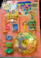 Vtg 90s Meow Meow  s Wonderland Cats Fun Fair Playset Plasticsam Rocking Horses