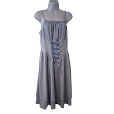 Scarlet Darkness nwt dress womens Medium blue Renaissance corset midi pockets