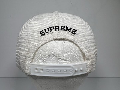 Supreme IRAK Arc Mesh 5 Panel Trucker Hat Cap Snap Back White FW22