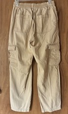 Aeropostale Women's Cargo Straight Leg Pants Relaxed Elastic Waist Tan Size S