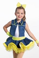 Dance Costume Medium Child Yellow Weissman 13377 Jazz Sequin