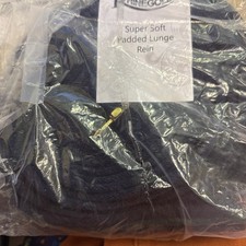 Rhinegold Super Soft Padded Lunge Rein Navy/Green 8mtr