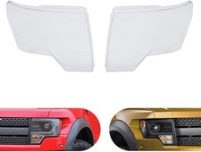 1 Pair Clear Headlight Cover Replacement For Ford F-150 SVT Raptor 2009-2014