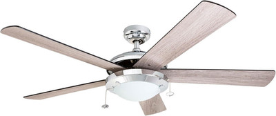 Bolivar 52'' Modern LED Ceiling Fan with Light & Reversible Blades - Chrome